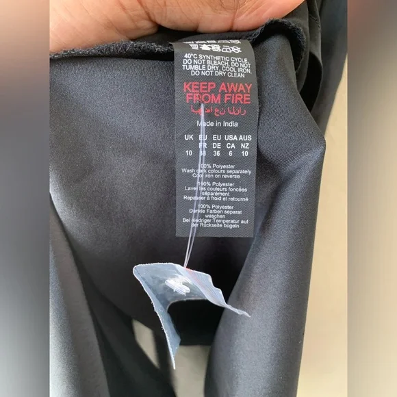 ❌SOLD❌Nasty Gal Black Satin Trim Lace Slip Dress Size Small - Picture 13 of 13